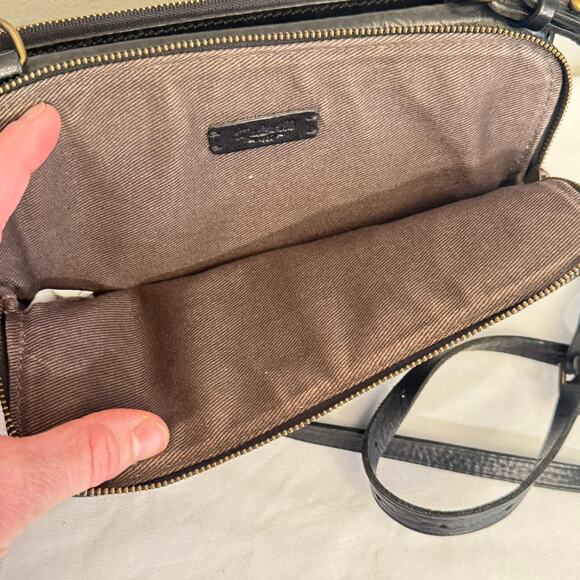 Madewell Black Leather Twin Zip Pouch Snap Bottom Crossbody Bag w/Mirror Preppy - Picture 6 of 16